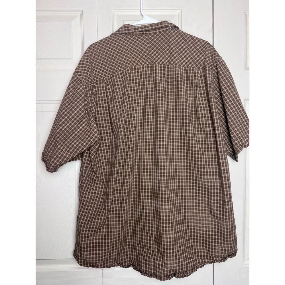 Red Head Men's Short Sleeve Brown Plaid 100% Cotton Button Down Shirt Size XL - Picture 6 of 7